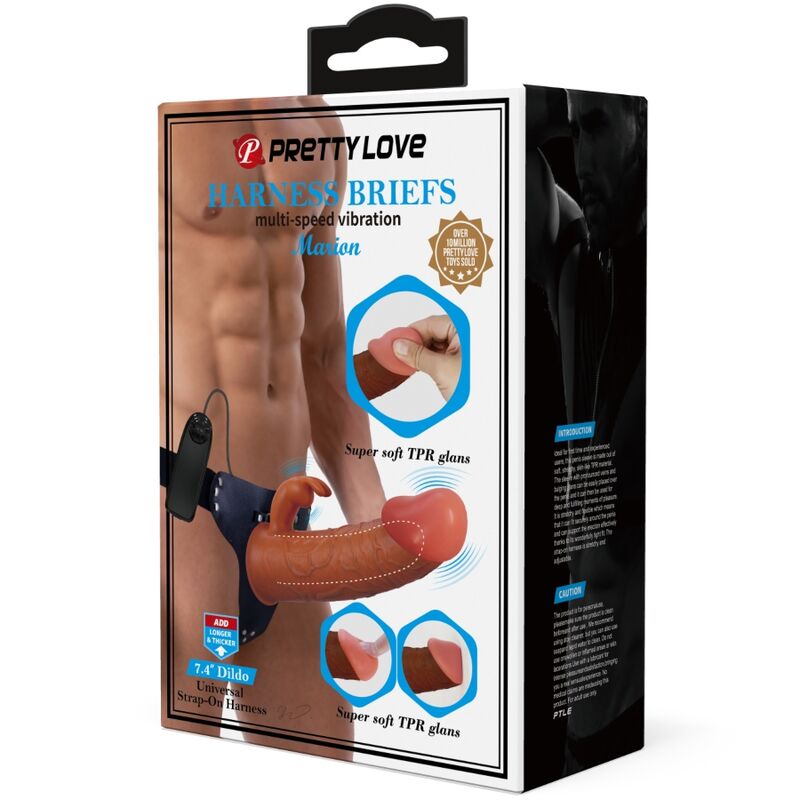 Slip cinturino vibrante con vibratore coniglio 19 cm — PRETTY LOVE
