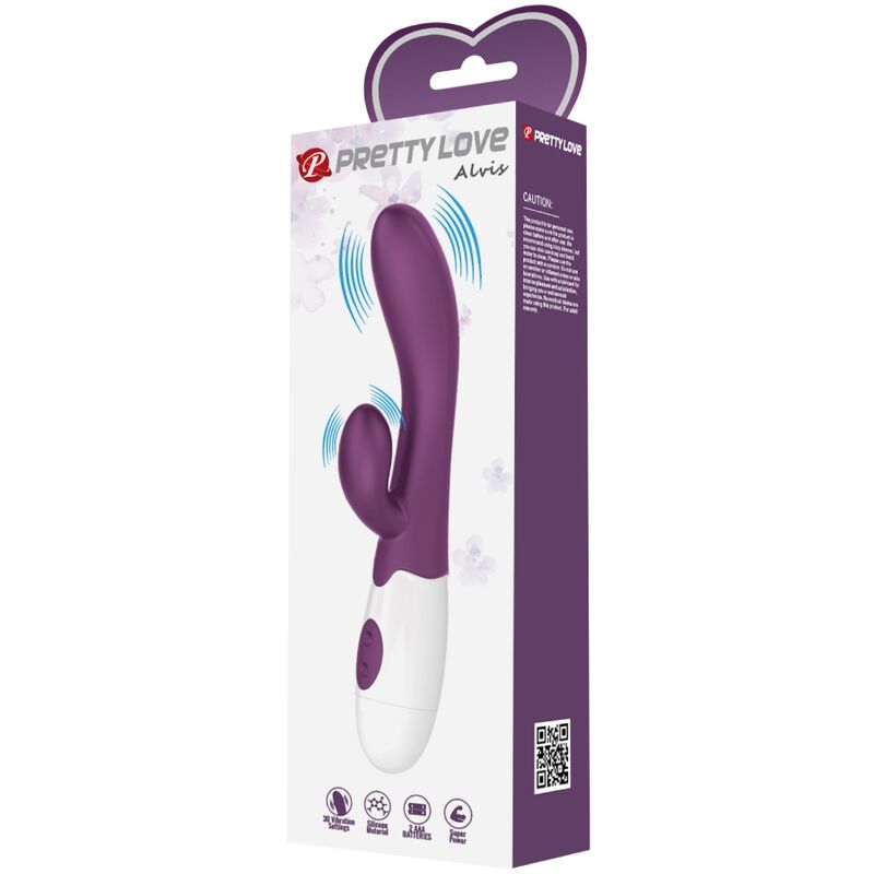 Vibrateur rabbit double stimulation point G et clitoris violet — Pretty Love Party Up