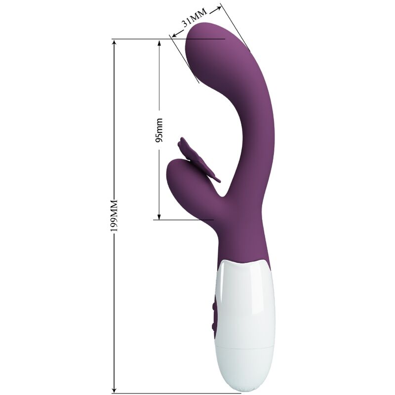 Vibromasseur rabbit papillon point G et clitoris violet — PRETTY LOVE FLIRTATION