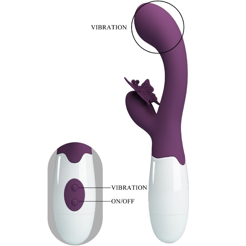 Vibromasseur rabbit papillon point G et clitoris violet — PRETTY LOVE FLIRTATION