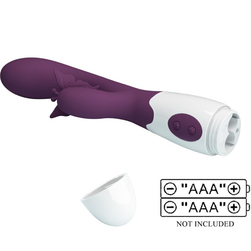 Vibromasseur rabbit papillon point G et clitoris violet — PRETTY LOVE FLIRTATION
