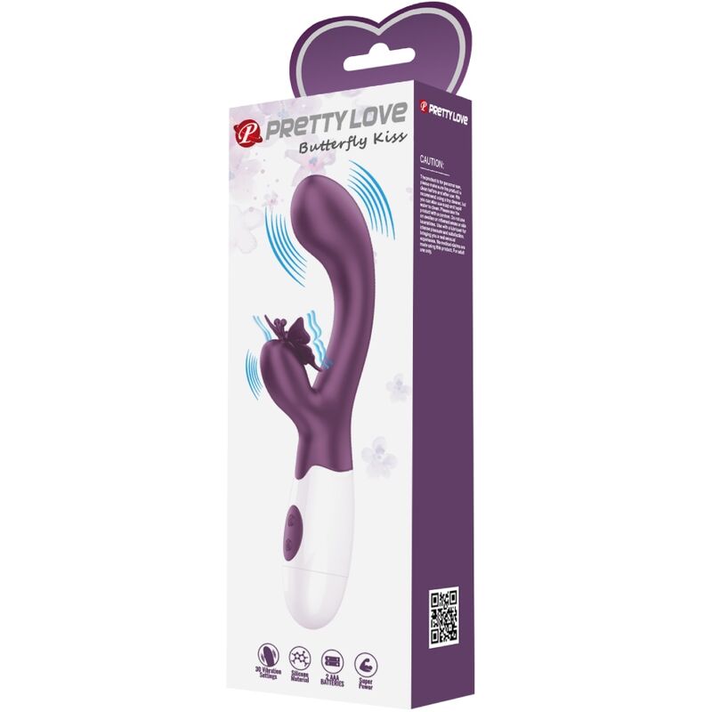 Vibromasseur rabbit papillon point G et clitoris violet — PRETTY LOVE FLIRTATION