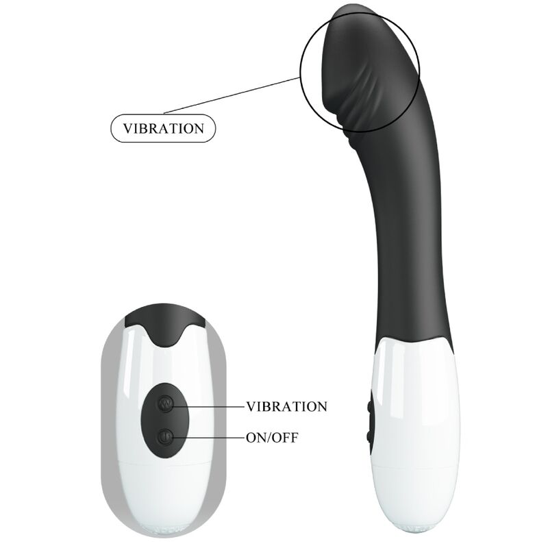 Vibrateur point G aux 30 modes en silicone noir — PRETTY LOVE PARTY UP