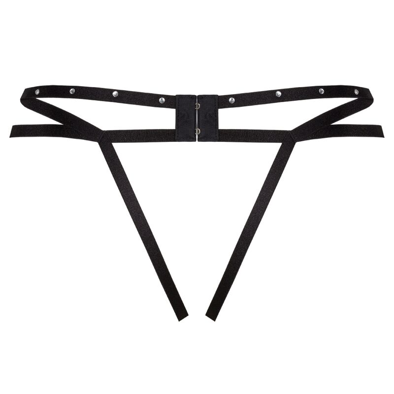 String nomade en dentelle noire sans entrejambe — LIVCO CORSETTI PANTIES