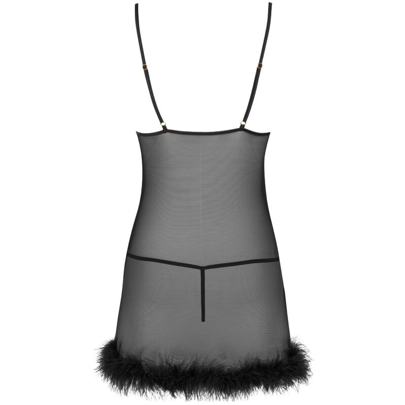 Ensemble babydoll et string en maille noire — LIVCO CORSETTI SETS