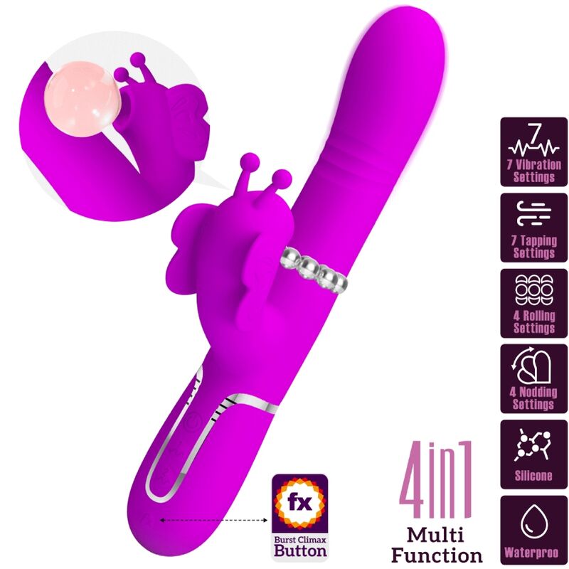 Vibrateur papillon 4-en-1 à commandes multiples — PRETTY LOVE FLIRTATION