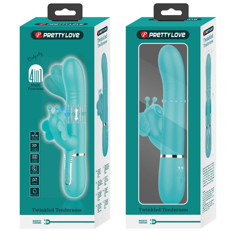 Vibrateur lapin multifonction 4 en 1 aqua vert — PRETTY LOVE FLIRTATION