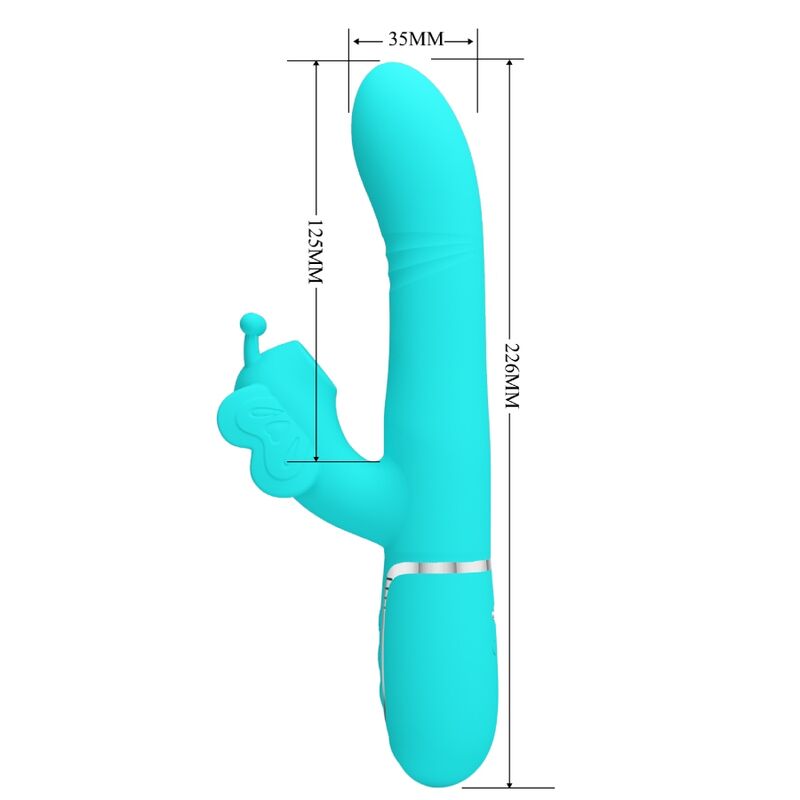 Vibrateur lapin multifonction 4 en 1 aqua vert — PRETTY LOVE FLIRTATION