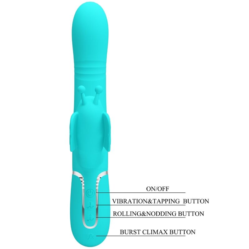 Vibrateur lapin multifonction 4 en 1 aqua vert — PRETTY LOVE FLIRTATION