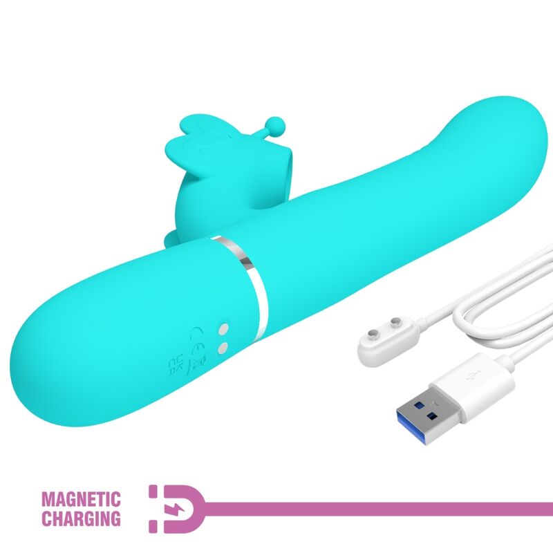 Vibrateur lapin multifonction 4 en 1 aqua vert — PRETTY LOVE FLIRTATION