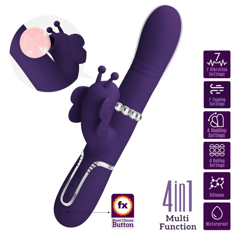 Vibrateur papillon lapin 4 en 1 rechargeable — PRETTY LOVE FLIRTATION