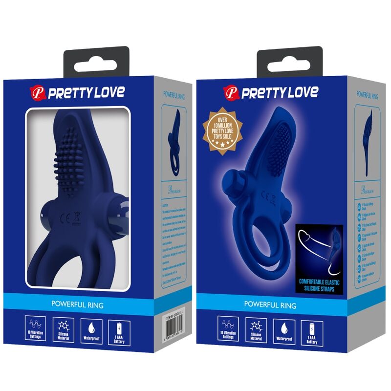 Double anneau vibrant avec 10 modes — PRETTY LOVE MALE