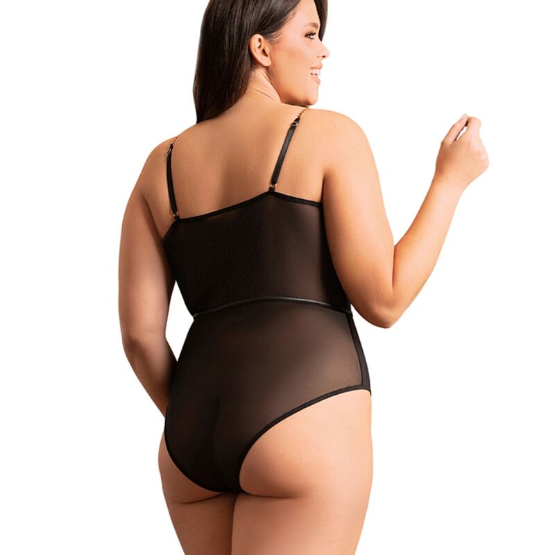 Body noir transparent à bretelles chaîne — SUBBLIME BODIES