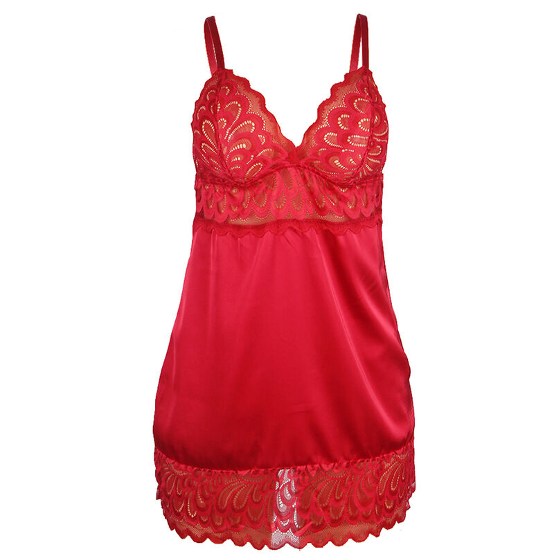 Babydoll en satin et dentelle rouge — SUBBLIME BABYDOLLS
