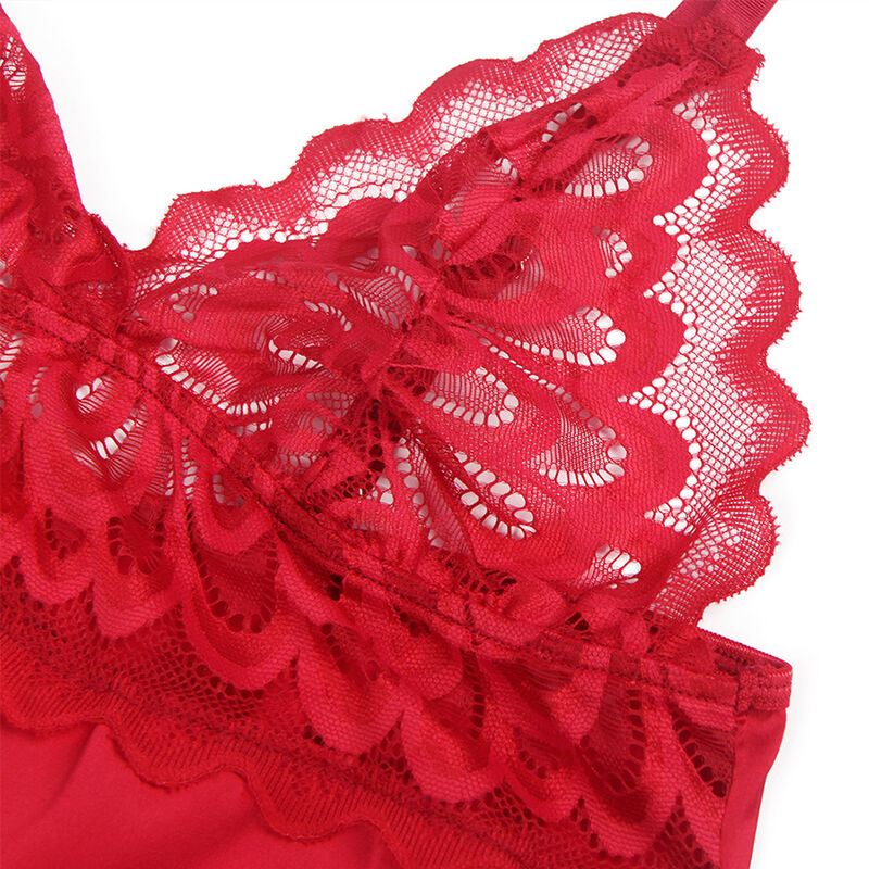 Babydoll en satin et dentelle rouge — SUBBLIME BABYDOLLS