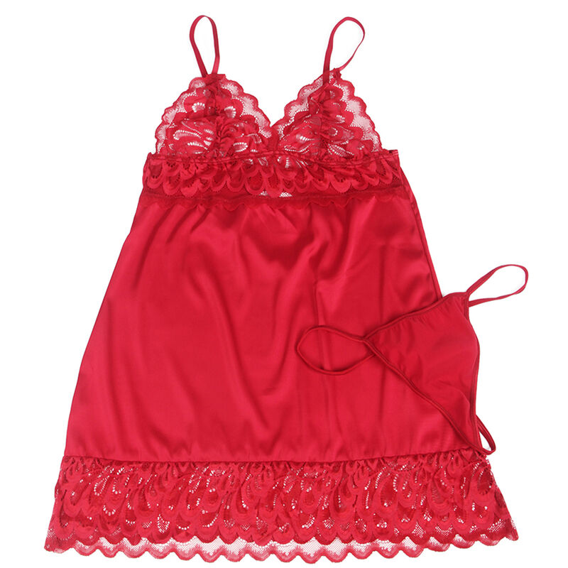 Babydoll en satin et dentelle rouge — SUBBLIME BABYDOLLS