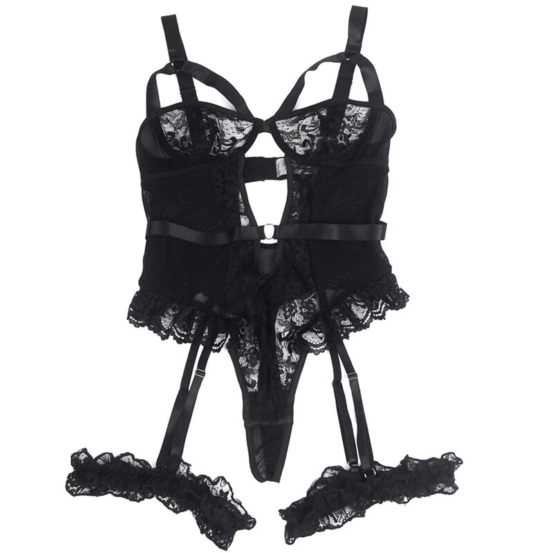 Teddy mit Strumpfhalter und schwarzen Spitzen-Details — SUBBLIME BODIES