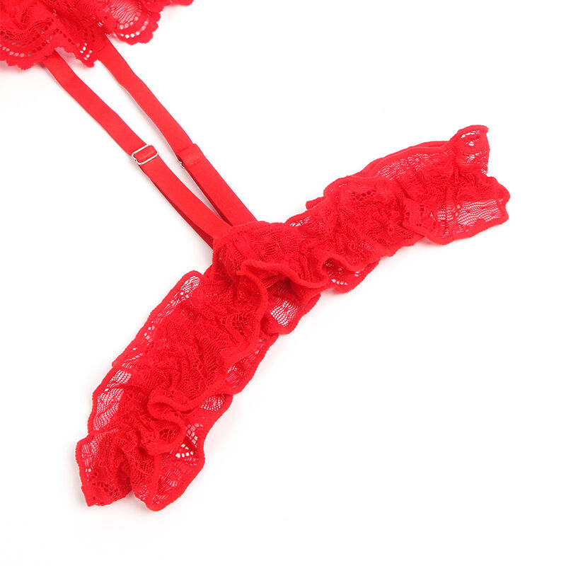 Teddy dentelle et jarretière rouge — SUBBLIME BODIES