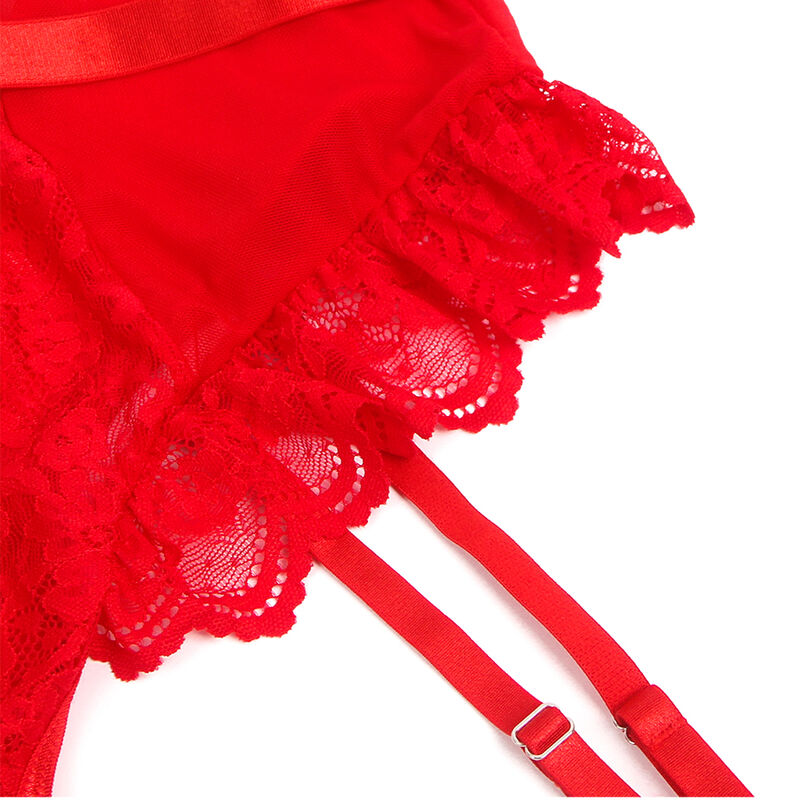 Teddy dentelle et jarretière rouge — SUBBLIME BODIES
