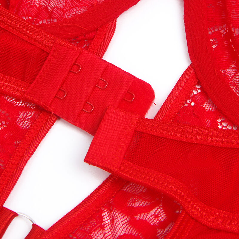 Red Lace Teddy with Garter Belt and Leg Rings — SUBBLIME BODIES