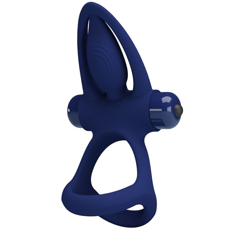 Double anneau vibrant avec stimulateur clitoridien — PRETTY LOVE MALE