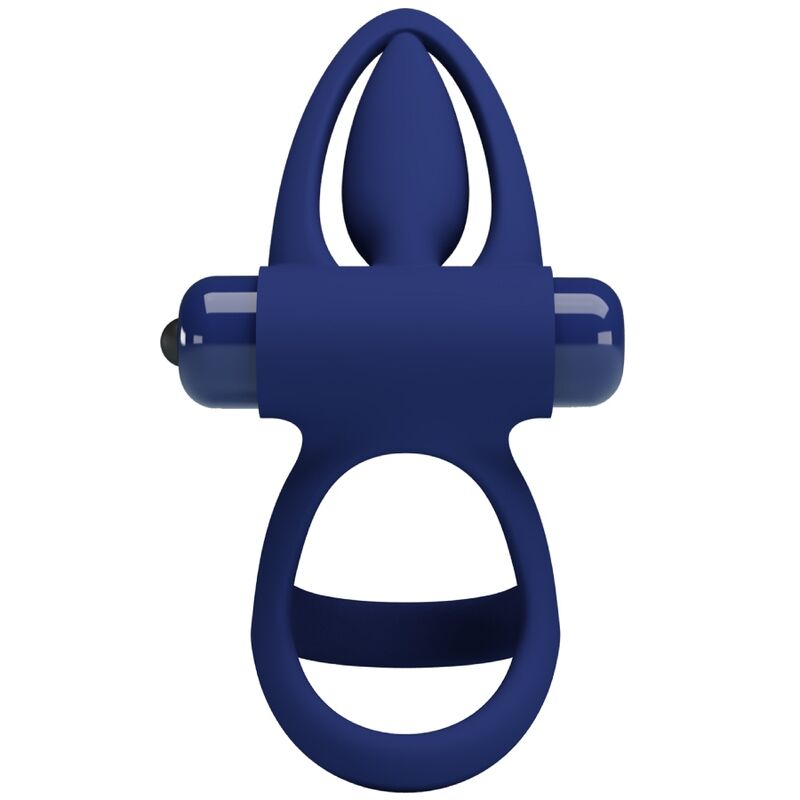 Double anneau vibrant avec stimulateur clitoridien — PRETTY LOVE MALE