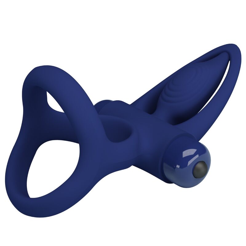 Double anneau vibrant avec stimulateur clitoridien — PRETTY LOVE MALE