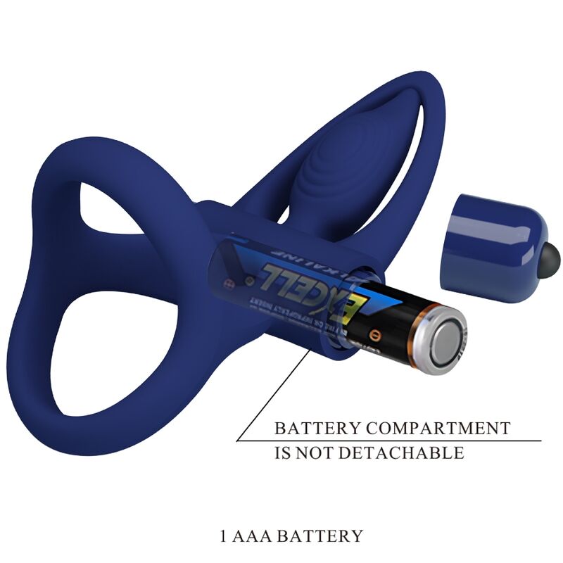 Double anneau vibrant avec stimulateur clitoridien — PRETTY LOVE MALE