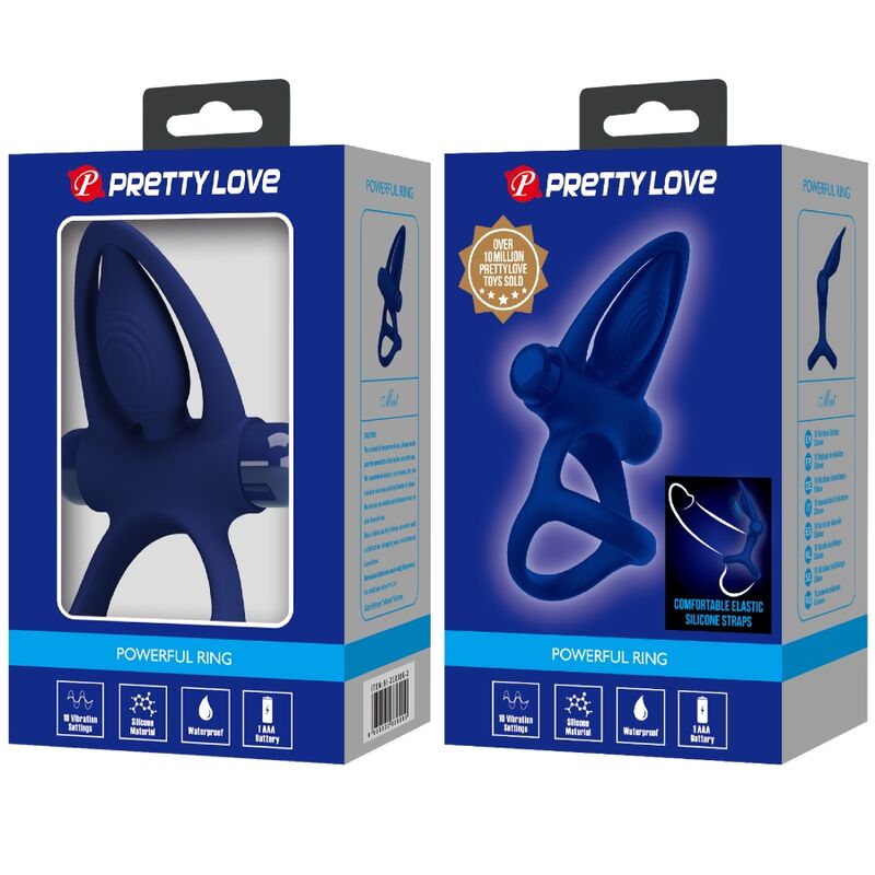 Double anneau vibrant avec stimulateur clitoridien — PRETTY LOVE MALE