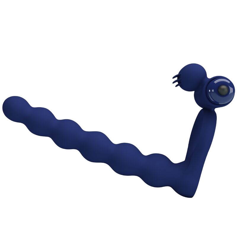 Anneau vibrant avec plug bleu — PRETTY LOVE MALE