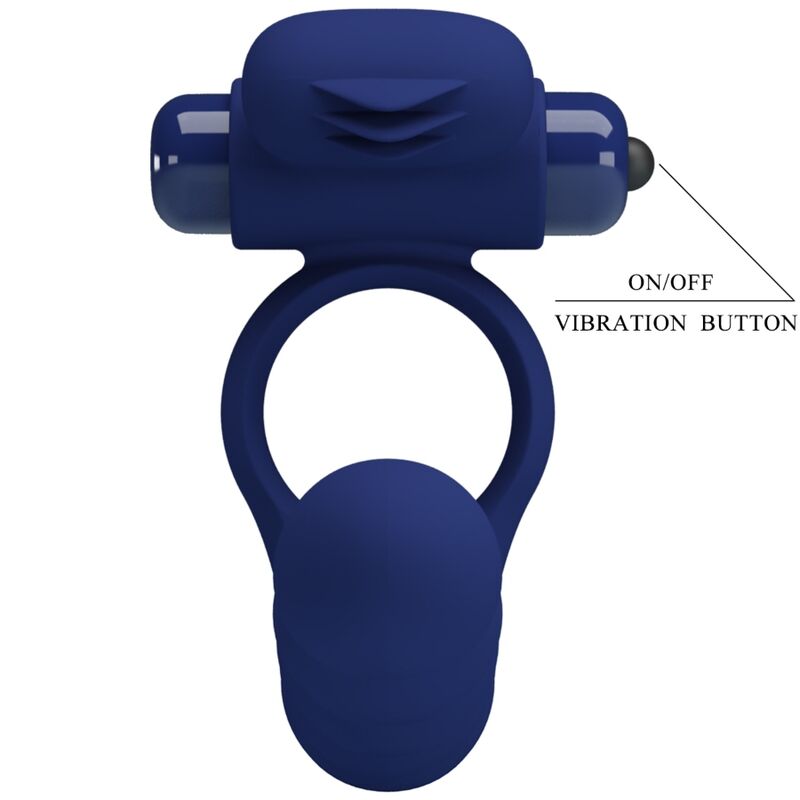 Anneau vibrant avec plug bleu — PRETTY LOVE MALE