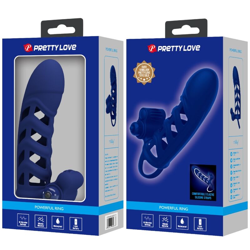 Anel vibratório com bainha de silicone para pénis — PRETTY LOVE MALE