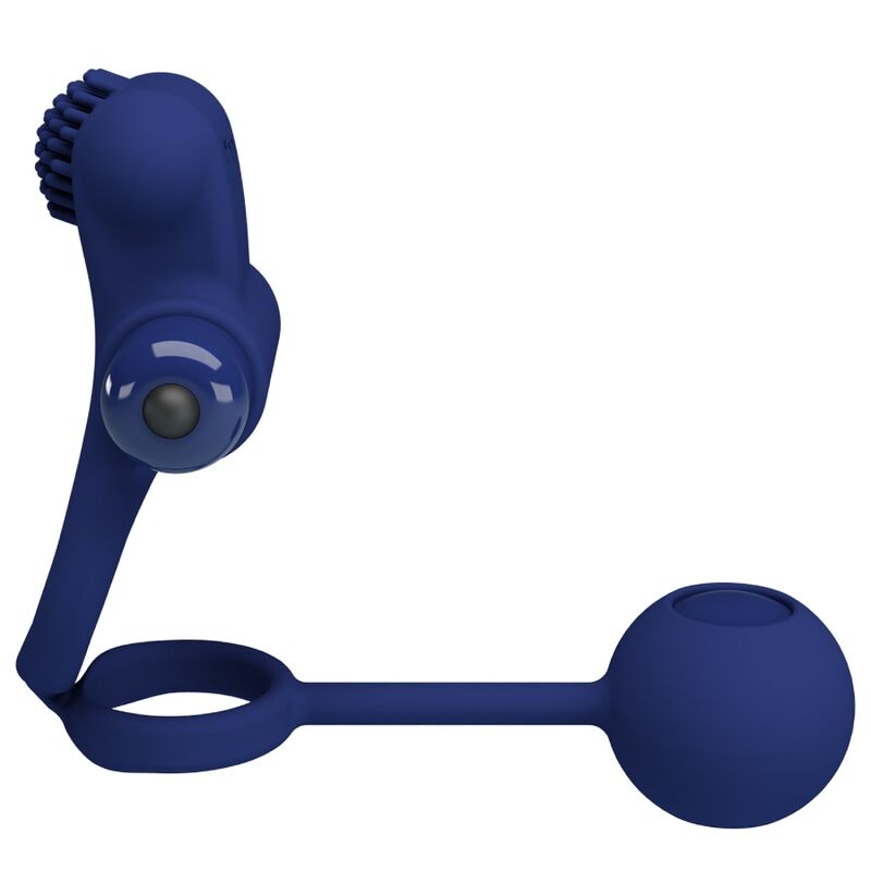 Double anneau vibrant avec stimulateur clitoridien — PRETTY LOVE MALE