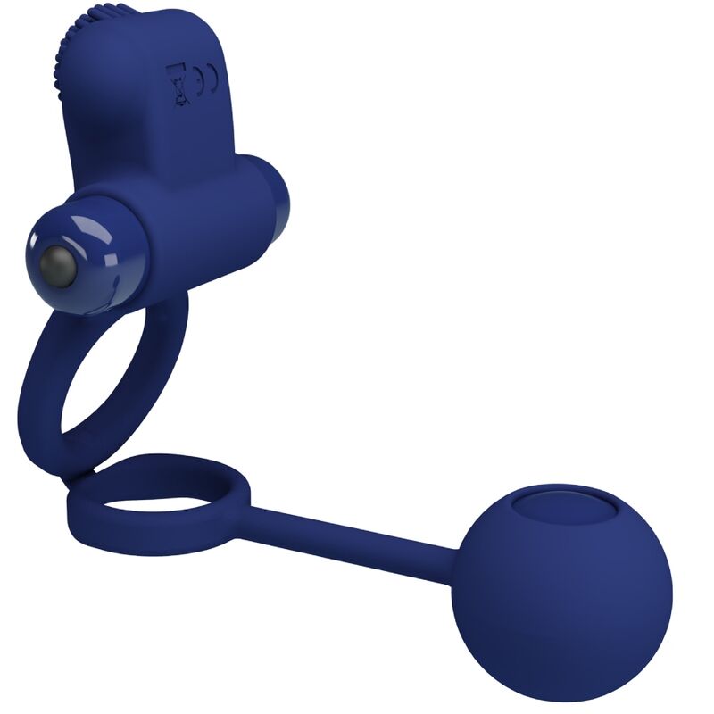 Double anneau vibrant avec stimulateur clitoridien — PRETTY LOVE MALE