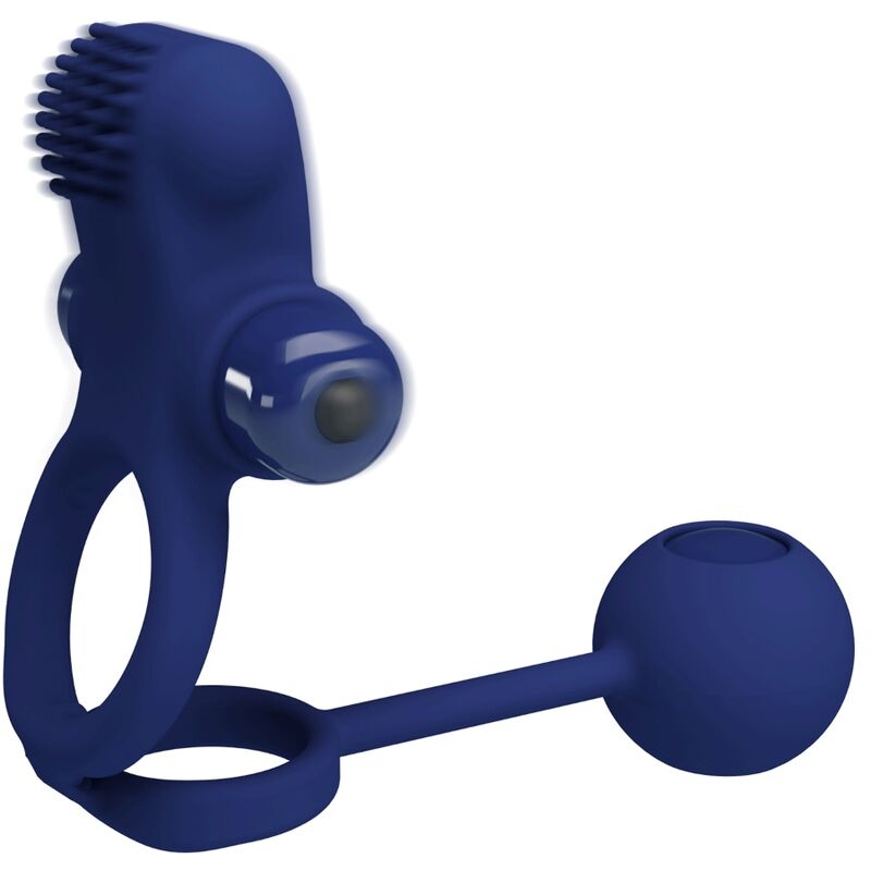 Double anneau vibrant avec stimulateur clitoridien — PRETTY LOVE MALE