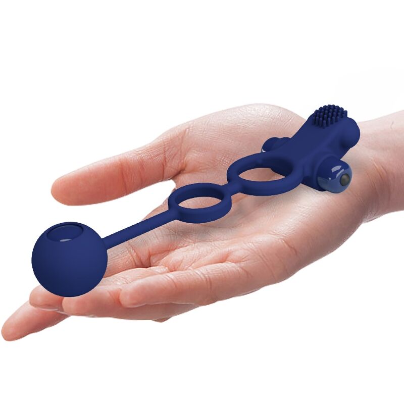 Double anneau vibrant avec stimulateur clitoridien — PRETTY LOVE MALE