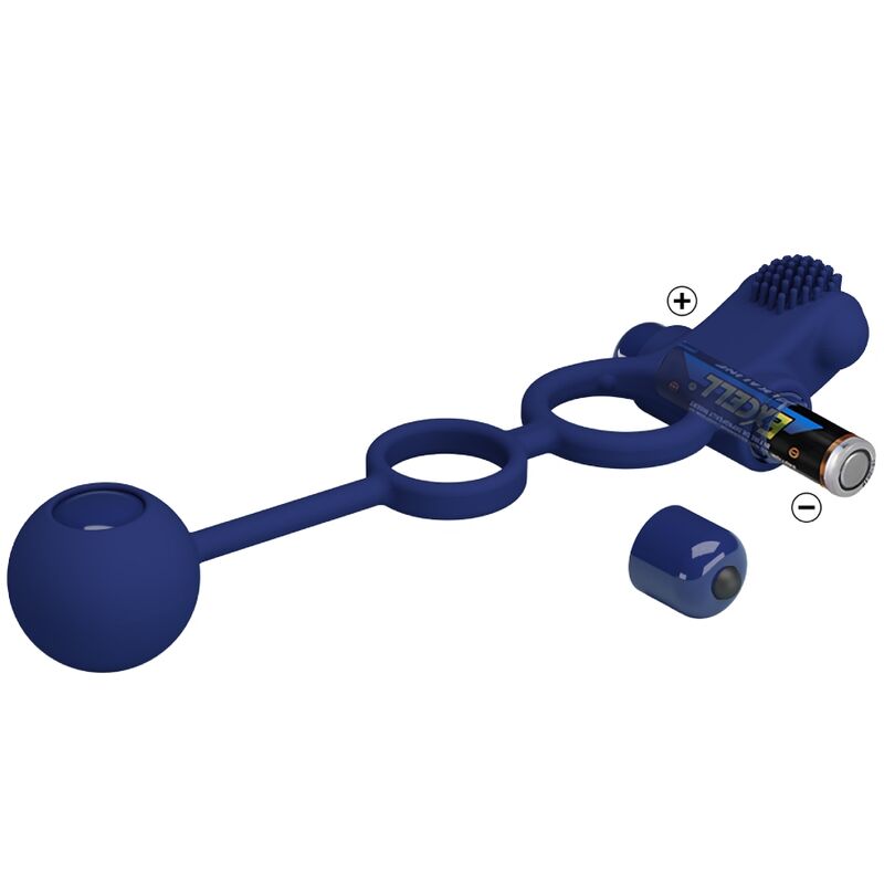 Double anneau vibrant avec stimulateur clitoridien — PRETTY LOVE MALE