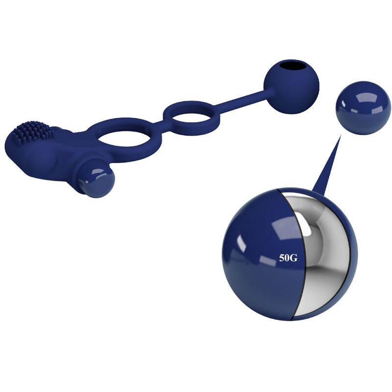 Double anneau vibrant avec stimulateur clitoridien — PRETTY LOVE MALE