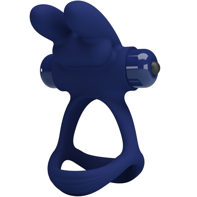 Double anneau vibrant lapin en silicone — PRETTY LOVE MALE