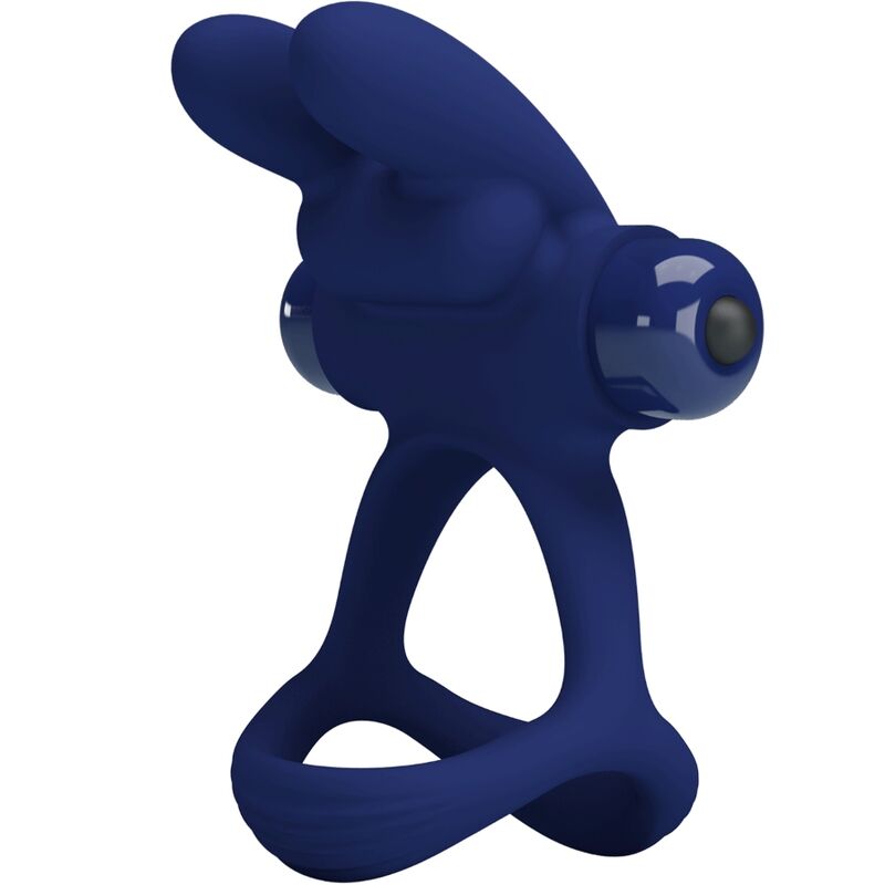 Double anneau vibrant lapin en silicone — PRETTY LOVE MALE