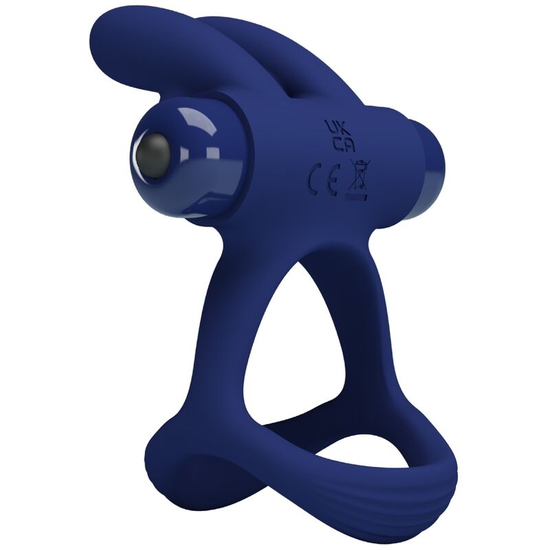 Double anneau vibrant lapin en silicone — PRETTY LOVE MALE