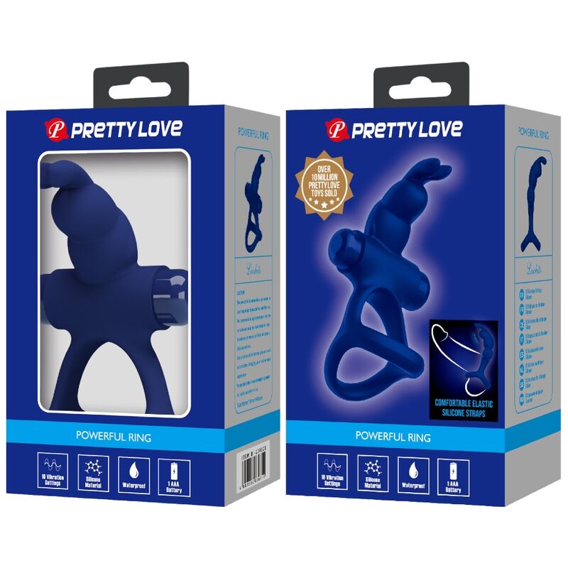 Double anneau vibrant lapin — PRETTY LOVE MALE