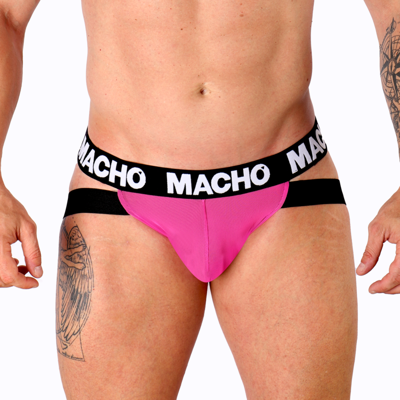Jockstrap ajusté anatomie rose fluo — MACHO UNDERWEAR