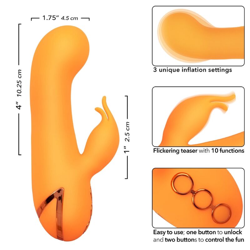 Vibromasseur lapin double stimulation avec gonflage automatique — CALEXOTICS