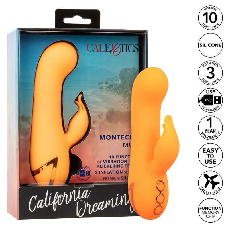 Vibromasseur lapin double stimulation avec gonflage automatique — CALEXOTICS
