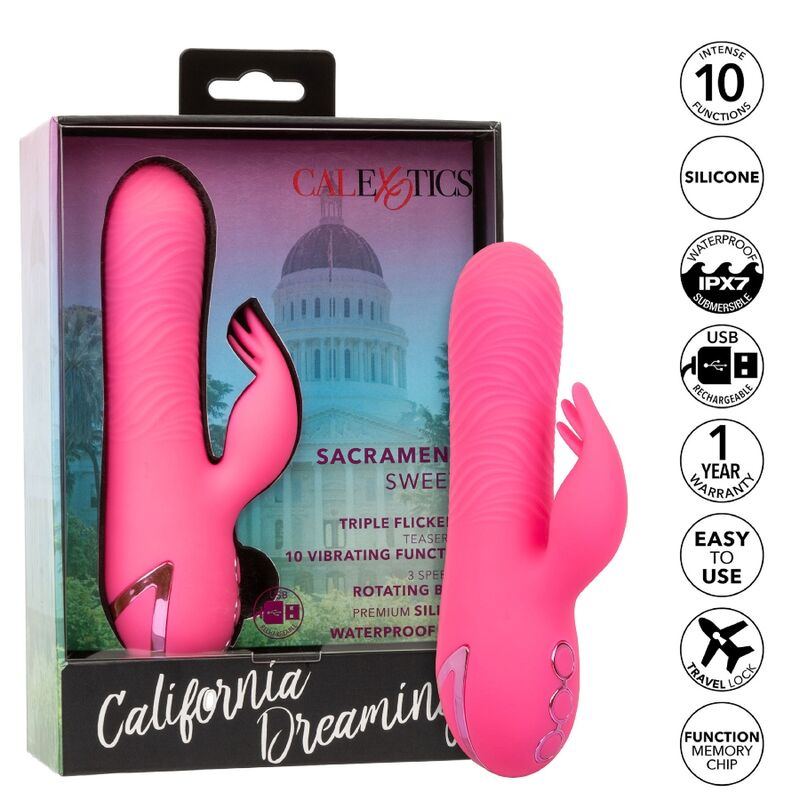 Stimulateur lapin double plaisir rotatif et vibrant — CALEXOTICS