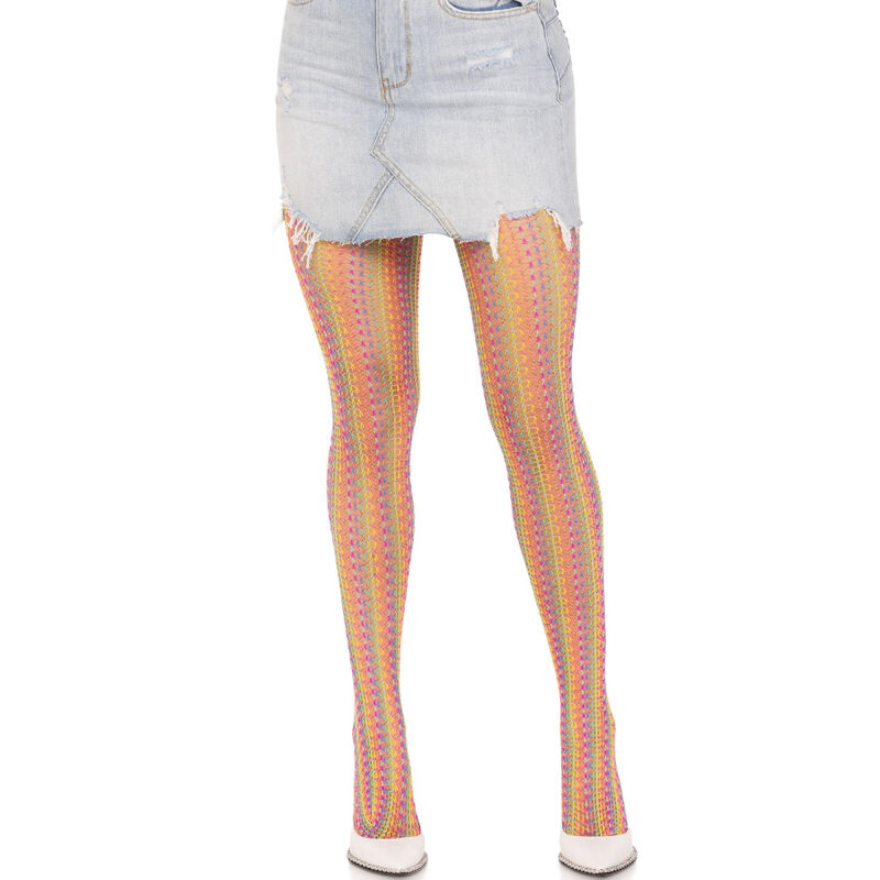 Bas résille au crochet multicolore — LEG AVENUE HOSIERY