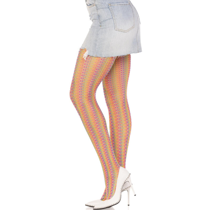 Bas résille au crochet multicolore — LEG AVENUE HOSIERY