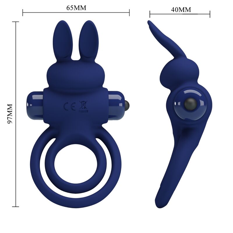 Double anneau vibrant lapin — PRETTY LOVE MALE