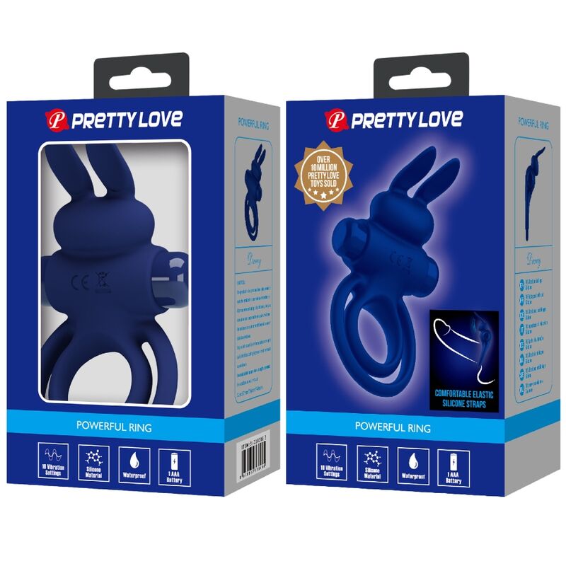 Double anneau vibrant lapin — PRETTY LOVE MALE